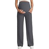 Generisch Weite Lange Hose Sommer Damen Hosen Graue Sommerhose Leicht Lang Umstandshose Schwangerschaftshose Grau Sommerhosen Luftig Freizeithose Weites Bein Strandhose Einfarbig Sommerhosen