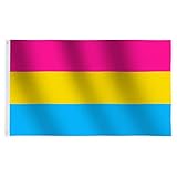 JZK 90 cm x 150 cm groß pansexuell Flagge für Wand, Pansexual pride fahne flag, pansexuell Stolz Flagge für draußen, Karneval, groß LGBTQ Flagge LGBT, Gay Pride Festival Accessoire