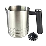 HpLive Milchaufschäumer Ersatzteil Set aus Edelstahl mit Rührkopf für ES601 und ES655 Kaffeemaschinen, robuste Milchschäumkanne