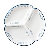 Mobestech Keramik-gitterplatte Geteilte Servierplatten Mikrowelle Essenstablett Teil Kontrolle Kinderteller Snacks Zur Aufbewahrung Von Lebensmitteln Geteilte Essensteller Und Party Portion