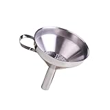 DOITOOL Edelstahl Trichter mit Griff und Abnehmbarem Filter Kleiner Küchen trichter für Flüssigkeiten Pulver und Trockene Zutaten Spülmaschinenfest Ergonomisch Platzsparend Sicher und