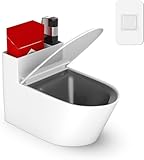 Juspota Aschenbecher, WC-Form Windaschenbecher mit Deckel, Tischaschenbecher, Wandaschenbecher für Büro, Indoor, WC, Weiß