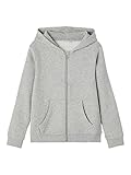 NAME IT Jungen NKFLENA LS Sweat Card WH BRU NOOS 13194878, Grey Melange, 116