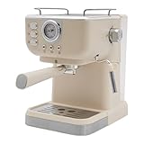 KANBCNG 1050W Espressomaschine 20Bar Espressomaschine mit Milchaufschäumer 1.5L Wassertank 92℃ Temperaturgesteuerten Extraktionsmechanismus Kompakte Siebträgermaschine Mokka Latte Kaffeemaschine