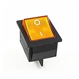 BUUV Rastender Wippschalter Netzschalter I/O 4 Pins mit Licht 16A 250VAC 20A 125VAC KCD4(Color:Yellow)