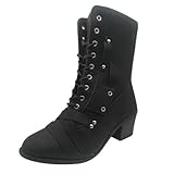 Stiefeletten Damen Modische Warm Lange Stiefel Für Frauen Herbst Winter Reitstiefel Western Stiefel aus Leder Boots Schneestiefel rutschfest Stiefel Stiefel mit Schnalle Elegant Kurzstiefel A183