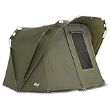 Lucx Coon Bivvy Angelzelt für 1-2 Mann - kompaktes Karpfenzelt mit extra Kopffreiheit, herausnehmbarer Bodenplane & 10.000 mm Wassersäule