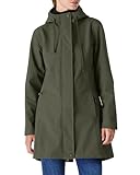 Damen Regenjacke Lange Softshelljacke mit Kapuze Frauen Übergangsjacke Regenmantel Gefütterte Funktionsjacke Wasserdichte Windbreaker Wanderjacke Atmungsaktive Outdoorjacke für Wandern Laufen Grün M