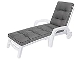 Auflagen für Deckchair, Liegenauflage, Gartenliege Auflage 201x55x8 cm Bequeme Polsterauflage für Sonnenliege, Rastplatz, Liegestuhl, Kissen in Anthrazit