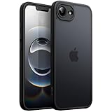 JETech Matt Hülle für iPhone 16e 6,1 Zoll 2025, Stoßfest Militärstandard FallSchutz, Mattierte Transluzente Rückseite Handyhülle, Anti-Fingerabdruck (Schwarz)