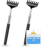 Back Massage 2er Rückenkratzer - stabil & ausziehbar - Teleskopstab mit breiter Kratzhand gegen Juckreiz - Massagegerät als Rückenkrauler