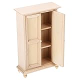 Yardwe Mini-Möbelschrank puppenhaus Schrank Miniaturmöbel Puppenschrank Puppengarderobe Puppenhaus winziger Kleiderschrank Mini-Holzmöbel schmücken hölzern Khaki