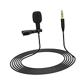 Housoutil Kompaktes Lavalier Mikrofon mit Clip für Smartphone und Kamera Klarer Klang für Live Streaming Interviews Online kurse Langlebig Schwarz Anschluss