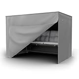 Kronenburg Schutzhülle Hollywoodschaukel winterfest 3-4 Sitzer aus 600D Oxford Gewebe 150x210x150 cm in Grau – Abdeckhaube mit 2 Reißverschlüssen - Abdeckplane Gartenschaukel wetterfest
