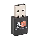 Garsent AC600 USB-WLAN-Adapter, 802.11AC Wireless-Netzwerk-Transceiver mit Soft AP-Modus, USB2.0-Schnittstelle, fürXP/Vista/7/8/8.1/10, OS X (10.9 Bis 10.13),