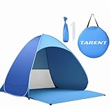 XXL Strandmuschel Pop Up, Outdoor strandzelt 3-5 Personen, UPF 50+ uv Schutz, Größer Zelt 200cm x 165cm x 130cm Großformat, Strandmuschel Pop Up, von TARENT