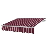 DIY Terrassenmarkise, einziehbar, manuell, Sonnenschutz, Pavillon, wasserdicht, Polyester, wasserabweisend, Sonnenschutz, Stoff, Gartenüberdachung