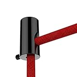 ZOHAR 2 Stück Deckenbefestigung Aufputz-Kabelhalter Wand- und Deckenpins Kabelaufhängung Kabelbefestigung Affenschaukel Kabelhänger mit Schrauben & Dübeln für Textilkabel Lampe DIY Schwarz