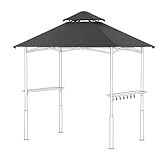 Fung Yard 2,4 x 1,5 m wasserdichter Grill-Pavillon-Überdachung, ultimativer Sonnenschutz, zweistöckig, Outdoor-Grillpavillon, Abdeckung für Pergola oder Dach (schwarz)