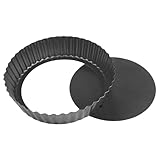 Quicheform 28 Cm, Extra Hohe Quicheform, Tarteform Mit Hebeboden Aus Karbonstahl, Quicheform Mit Hebeboden, Törtchenform Mit Hebeboden, Antihaftbeschichtete Quiche Backform Für Quiche Tarte Pie Stahl
