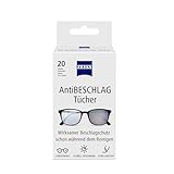 ZEISS AntiBeschlag Tücher 20 Stück für einen lang anhaltenden Beschlagschutz schon während der Reinigung - jedes Tuch einzeln verpackt - ideal für unterwegs oder auf Reisen