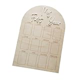 Baby-Foto-Display, Holzbrett, 12 Monate, Bilderrahmen für Neugeborene, Jungen, Mädchen, erstes Jahr, Bilderrahmen, Baby-Geburtstagsdekoration