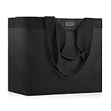 CHICECO Extra Große Shopper Handtasche für Damen Arbeitstasche Reisetasche Wasserdicht XXL, Schwarz(mit 2 Steckfächern)