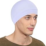 Ynkkvre Fahrradmütze unter Helm, atmungsaktiv, mit Ohrenschutz, für Radfahren, Laufen, Wandern, multifunktional, leicht, dünne Laufkappe, Helmfutter, Schlafmützen für Herren, Weiß, weiß, 1-2