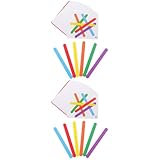 BESTonZON 2 Sets Logik Stäbchen Spielstäbchen Regenbogen Stäbchen Montessori Spielzeug Für Kleinkinder Bastelstäbchen Stäbchenspiel Eiscreme Stäbchen Holzstäbchen Vorschule