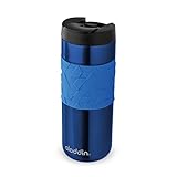 Aladdin Easy-Grip Leak-Lock Technology Mug 0.47L Blau – Auslaufsicherer Deckel - Edelstahlbecher mit Doppelwandiger Vakuumisolierung - Hält 4 Stunden Heiß - BPA-Frei - Spülmaschinenfest