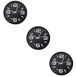 OUNONA 3 STK Dekoration Uhr Wall Clock wanduhren lautlose wanduhr Dekorative Wanduhr Designer wanduhr D Wanduhr DIY-Uhr Wanduhr aus Acryl große Zahl Digitaluhr Wanduhr zum Aufhängen Black