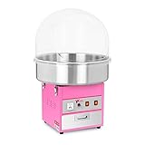 Royal Catering RCZK-1200E Zuckerwattemaschine Cotton Candy Machine mit Abdeckhaube Spuckschutz (Ø 52 cm, 1.200 W, 1 Einheit / 60 s, inkl. Zubehör) Pink