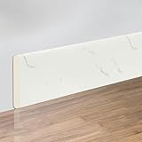 Honseadek 3D-Wandeinfassungsband für Haus und Garten, 2 m Sockelleiste mit Anti-Kollisions-Design, verdickter Schaumstoff-Baumwolle, dekorativer Kantenschutz für Korkböden und Innenwände, Weiß