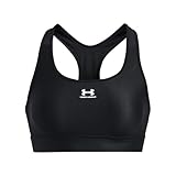 Under Armour Damen Ua Authentics Mid Padless Sport BH Mit Mittlerer Unterstützung, Schweißableitender Ohne Polster, Schwarz, M EU
