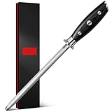 SHAN ZU Wetzstahl 20 cm, Japanischer Messerschärfer, Wetzstahl aus Hochkohlenstoffhaltigem Superstahl, Professioneller Küchenmesserschärfer für Küchenmesser aus Edelstahl