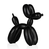 greafy Deko Luftballon Hund Skulptur - Nordic Schwarz Moderner Balloon Dog Figur aus Harz als Wohnzimmer Dekoration modern, Deko Hund Statue Geschenk für Schlafzimmer, Büro & Schreibtisch