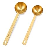 Kaffeelöffel Portionierer, 2 Stück Kaffee Messlöffel mit Langem Griff Kaffeelöffel Edelstahl Kaffeedosierlöffel Measuring Cups Scoop Löffel Kaffeezubehör Pulver Portionierer, 2 Größen 15ml, 30ml