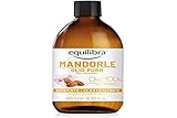 Equilibra Körperöl, reines Mandelöl, süßes Mandelöl, schützend, nährend und elastisch, hilft Schwangerschaftsstreifen zu verhindern oder während einer kalorienarmen Diät, 500 ml