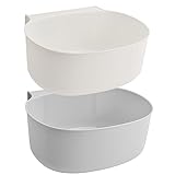 Hängender Abfallbehälter für Küchenabfälle,2er Einhängen in Küchenschränke,Türen,Auto,Badezimmer,Schlafzimmer,Auffangschale für Küchenabfälle zum Einhängen,Für Hausmüll,Bioabfälle - Weiß und Grau