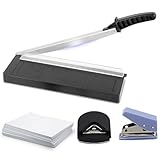 Papierschneider A4 Kompakt 34 cm, Manuelle Hebelschneider Schneidemaschine für Papier, Fotos Etiketten, Karton, Für bis zu 8 Blatt A4-B7, Präzises Papier Schneidegerät für Büro, Schule, Bastelarbeiten