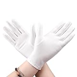 Angoily 10 Paar Mikrofaser-Handschuhe Arbeitshandschuh Spa-Handschuhe Inspektionshandschuhe für Schmuck Beauty-Handschuhe Inspektionshandschuh aus Baumwolle Weiß Fräulein Anti-Handschuhe