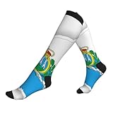 Vbcxza San Marino Sport-Kompressionssocken für Unisex, sportliche Kompressionsstrümpfe für täglichen Komfort, 3 Schwarz, Einheitsgröße