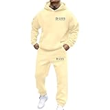 Bauzuoyo Los Angeles Jogginganzug für Herren Damen Y2K Hooded Tops+Hose Set Tracksuit Buchstaben Druck Lose Hoodies und Jogginghosen Hip Hop Unisex Pullover Sporthosen Stretch Jogginganzug