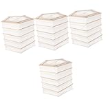 Lurrose 4 Stück Papierlaternenhängedekoration Lampenschirme Für Deckenleuchten Lampenschirm Nach Hause Hängend Schatten Lampenpapier Modern Rattan Farbe Form Bambus Weiß