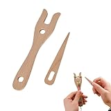 2 Stück Strickgabel,Strickgabel für Kinder,Holzstricknadel,StrickgabelHolz,Handgefertigte Strickgabel,DIY Webwerkzeug,Zum Stricken VonArmbäNdern,Halsketten,Halskettenwerkzeuge