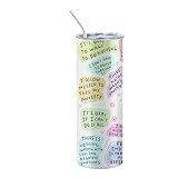 WJnflQN Isolierter Becher, 850 ml, Trinkflasche mit inspirierenden Zitaten, ergonomischer isolierter Becher für Camping, Fahrschule, Kaffee, Saft, Tee, Fitnessstudio, Getränke