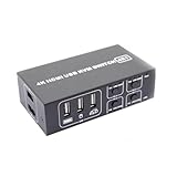 KVM Switches Box 4 In 1Out 4 Input Switcher Box Liefert Klare Und Stabile Video Und Audioübertragung 3USB Port 4 In 1 KVM Switches Kompatibel Für Einfache Eingangsumschaltung Video