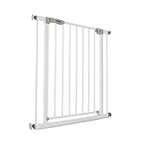 Hauck Türschutzgitter / Treppenschutzgitter für Kinder Stop N Safe 2 Safety Gate / ohne Bohren / 75 - 80 cm breit / erweiterbar mit separater Verlängerung / Metall Gitter / weiß