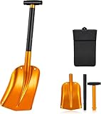 Sukudon Schneeschaufel, Abnehmbare Schneeschieber Alu Klappspaten, 4-in-1 Snow Shovel Lawinenschaufel mit Tasche, Schaufel Leicht zu Tragen, 40L x 30B x 7,5H CM,für Auto,Schnee,Camping,Auffahrt,Garten