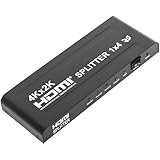 AUNEK HDMI Splitter 1 in 4 Out, 4K@60Hz UHD HDMI Hub mit 3D Unterstützung, 1X4 Aluminium Switch für PS5/PS4, Xbox, Fire Stick, DVD, Laptop, Monitor, HDTV, Projektor, Spiegeldisplay, Plug & Play